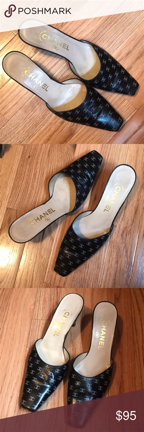 chanel kitten heel slides|Chanel kitten heel pumps.